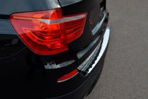 BMW X3 F25 2011–2018 Nerūsējošā tērauda aizmugurējā bampera uzlika OmsaLine (spīdīga, nerūsējošais tērauds) foto 6