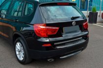 BMW X3 F25 2011–2018 Nerūsējošā tērauda aizmugurējā bampera uzlika OmsaLine (spīdīga, nerūsējošais tērauds) foto 5