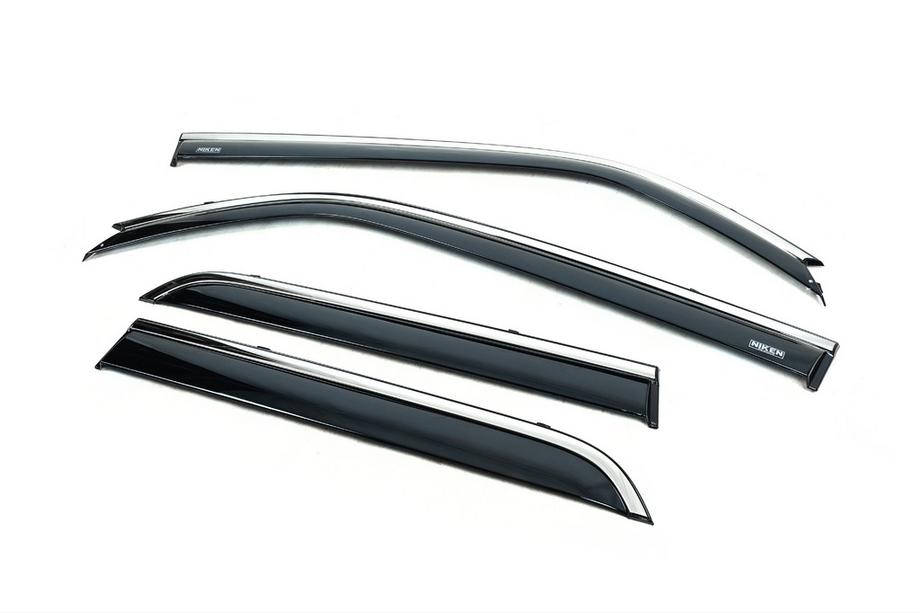Toyota 4Runner 2009–2024 Logu vēja deflektori ar hromētu līsti (4 gab., Niken) Image
