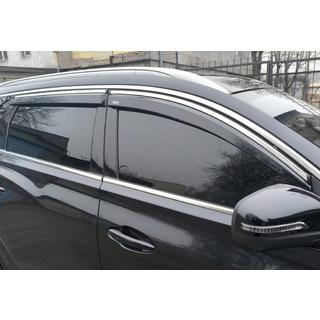 Logu vēja deflektori ar hromētu līsti (4 gab., Niken) Chery Tiggo 7 2020– foto 1