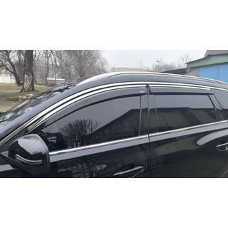 Logu vēja deflektori ar hromētu līsti (4 gab., Niken) Chery Tiggo 7 2020– foto 2
