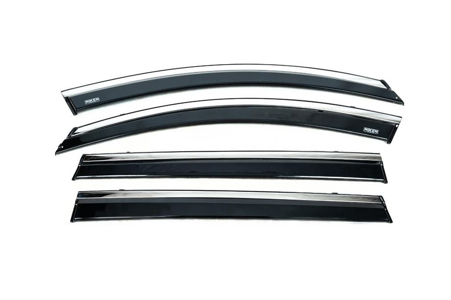 Chery Tiggo 8 2017– Logu vēja deflektori ar hromētu līsti (4 gab., Niken) Image