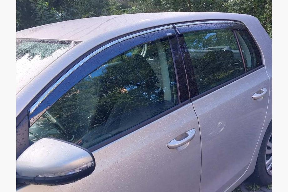 Volkswagen Golf 6 2008–2014 Logu vēja deflektori ar hroma līsti Niken (HB, 4 gab.) Foto 2