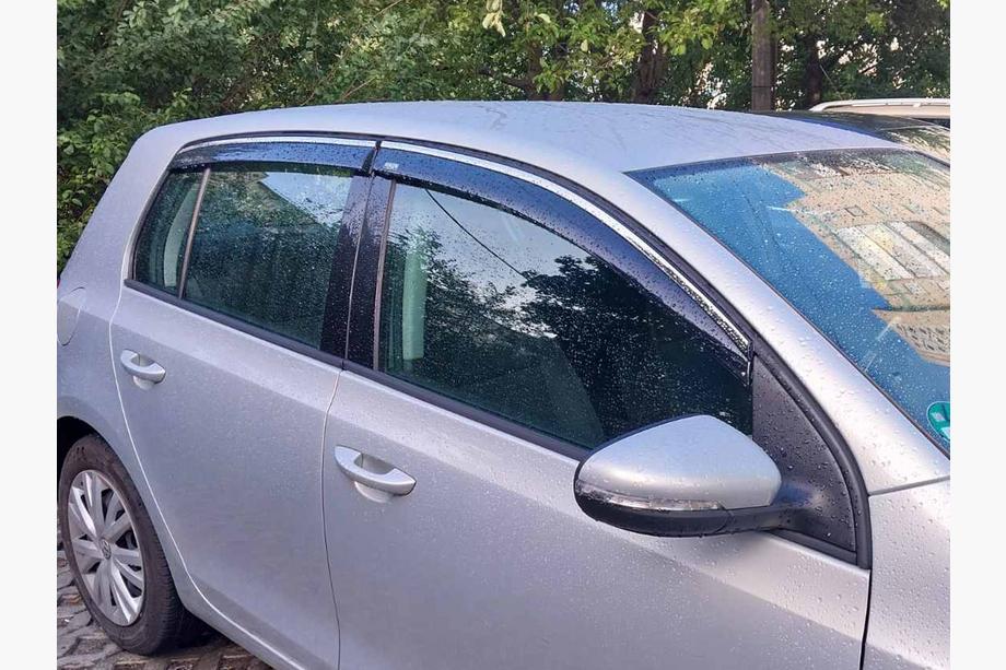 Volkswagen Golf 6 2008–2014 Logu vēja deflektori ar hroma līsti Niken (HB, 4 gab.) Foto 1