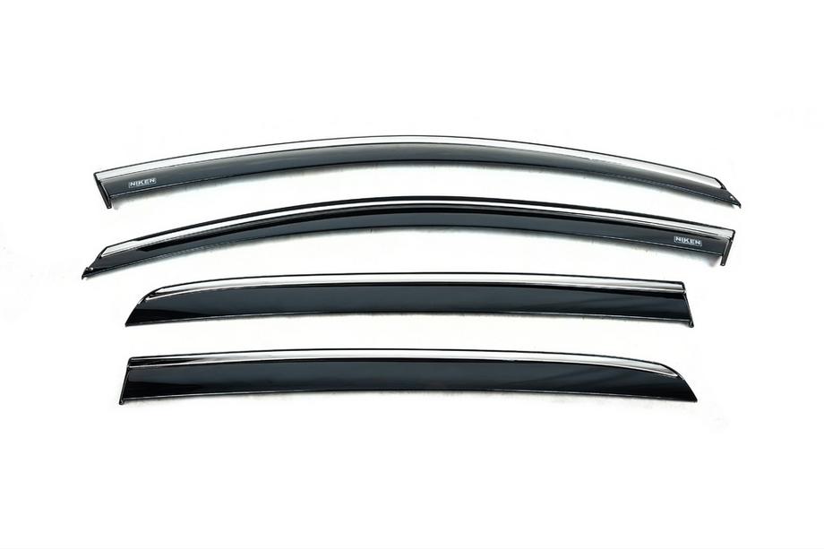 Volkswagen Golf 6 2008–2014 Logu vēja deflektori ar hroma līsti Niken (HB, 4 gab.) Foto 3