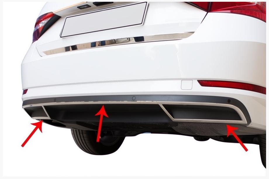 Skoda Superb 2015–2024 Carmos bufera gala uzlikas (3 gab., nerūsējošais tērauds) Image