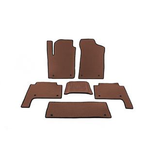 Salona paklājiņi 3 rindas (EVA, brūni) Nissan Patrol Y62 2010–2024 foto 1