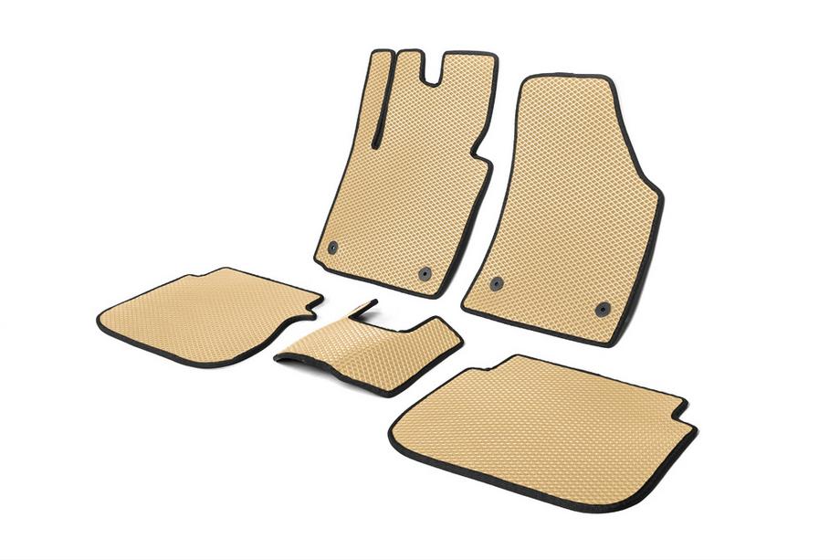 Volkswagen Caddy 2010–2015 EVA salona paklāji (Bēši) 5 gab., priekšējie un aizmugurējie paklājiņi (MAXI, 2 bīdāmās durvis) Foto 4