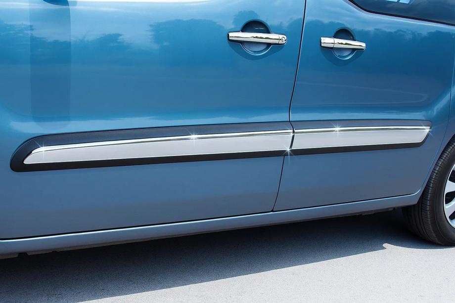 Peugeot Partner Tepee 2008–2018 Durvju moldingu komplekts (4 gab., nerūsējošais tērauds) OmsaLine – itāļu nerūsējošais tērauds Image