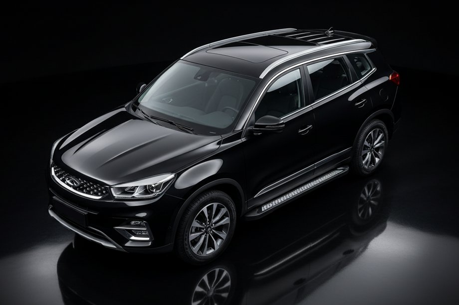Chery Tiggo 8 2017– Sānu sliekšņi New Vision Black (2 gab., alumīnijs) Foto 1