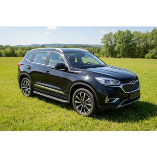 Sānu sliekšņi Tayga Black (2 gab., alumīnijs) foto 1