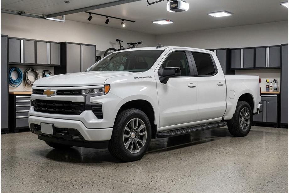Chevrolet Silverado 2019– Sānu sliekšņi Tayga Black (2 gab., alumīnijs) Image