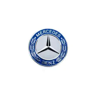 Aizbāznis emblēmas vietā uz motora pārsega Mercedes (zils un hroms, 57 mm) foto 2