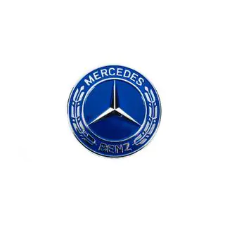 Aizbāznis emblēmas vietā uz motora pārsega Mercedes (zils, 57 mm) foto 2