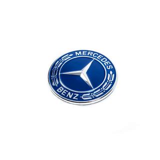 Aizbāznis emblēmas vietā uz motora pārsega Mercedes (zils, 57 mm) foto 1