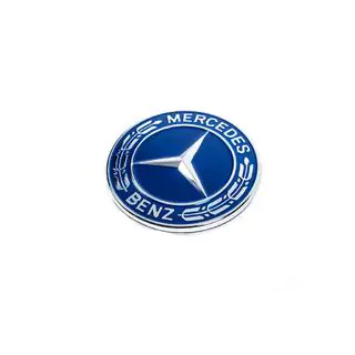 Aizbāznis emblēmas vietā uz motora pārsega Mercedes (zils, 57 mm) foto 1