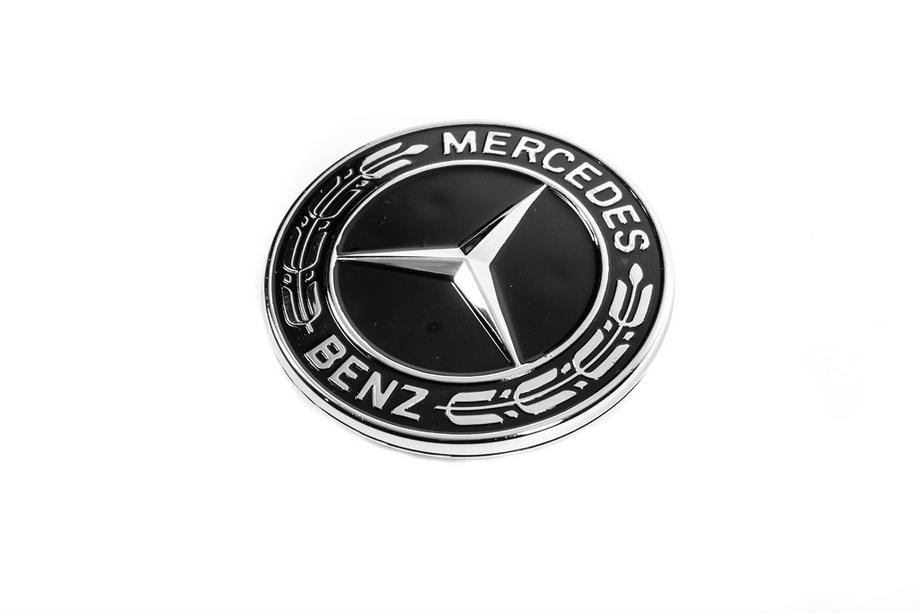 Mercedes-Benz Motora pārsega emblēmas vietas aizbāznis Mercedes (melns, 57 mm) Foto 1