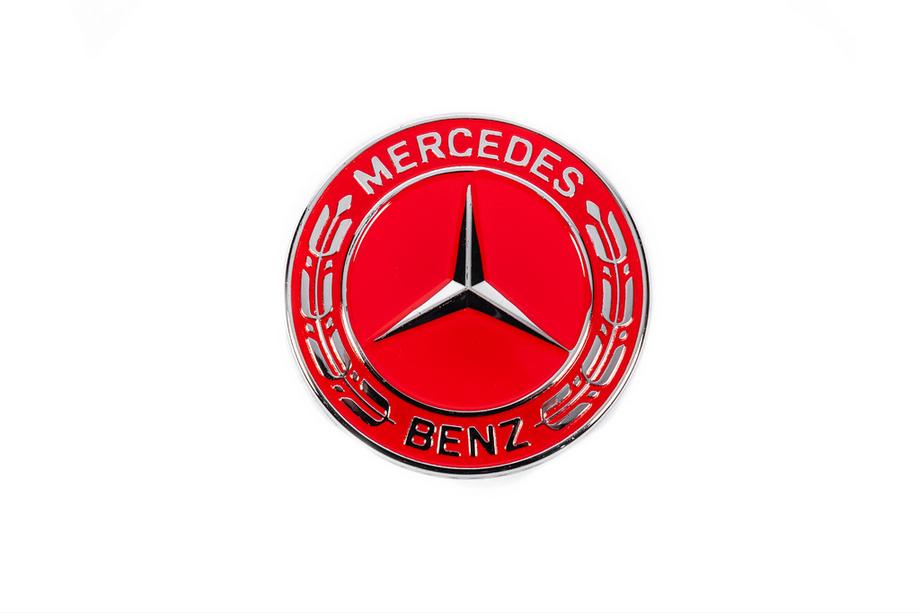 Mercedes-Benz Emblēmas aizbāznis motora pārsegam Mercedes (sarkans, 57 mm) Foto 1