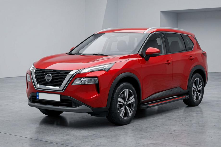 Nissan X-trail T33/Rogue 2022– Sānu pakāpieni Maya Red (2 gab., alumīnijs) Foto 1