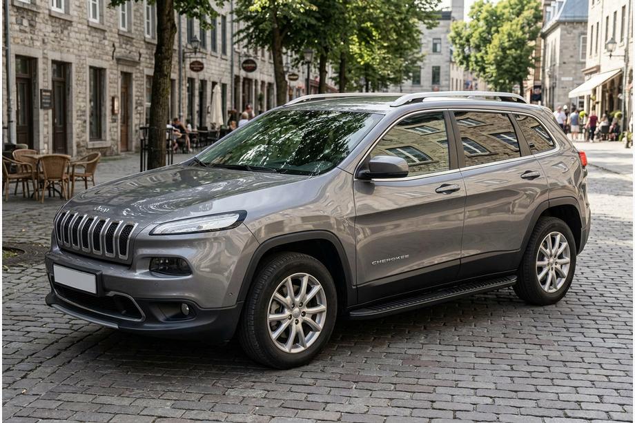 Jeep Cherokee KL 2013– Sānu kāpšļi Tayga Black (2 gab., alumīnijs) Image