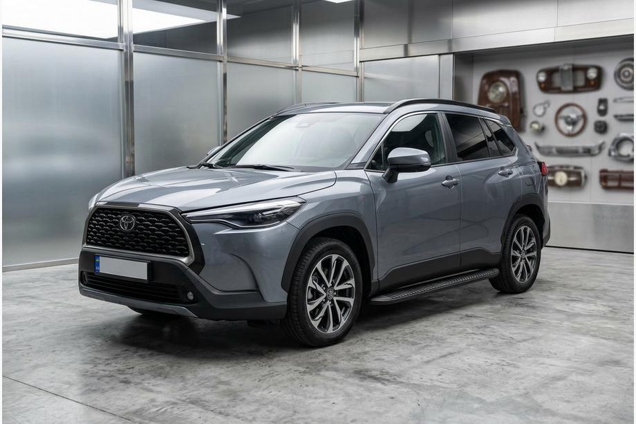 Toyota Corolla Cross 2020– Sānu kāpšļi Tayga Black (2 gab., alumīnijs) Image