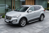 Hyundai Santa Fe 3 2012–2018 Sānu sliekšņi Shining V1 (2 gab., alumīnijs) foto 1