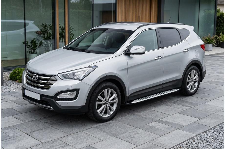 Hyundai Santa Fe 3 2012–2018 Sānu sliekšņi Shining V1 (2 gab., alumīnijs) Image