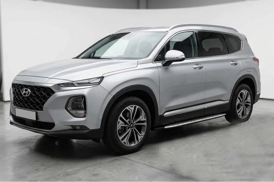 Hyundai Santa Fe 4 2018–2023 Sānu sliekšņi Shining V1 (2 gab., alumīnijs) Image
