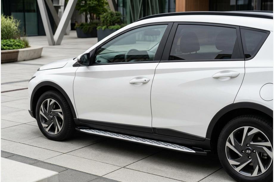 Hyundai Bayon 2021– Sānu sliekšņi Shining V1 (2 gab., alumīnijs) Image