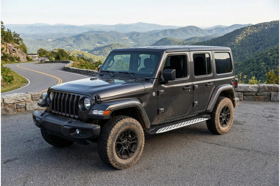 Jeep Wrangler 2018– Sānu sliekšņi Shining V1 (2 gab., alumīnijs) Image