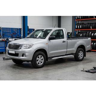Sānu sliekšņi Shining V1 (2 gab., alumīnijs) Toyota Hilux 2006–2015 foto 1