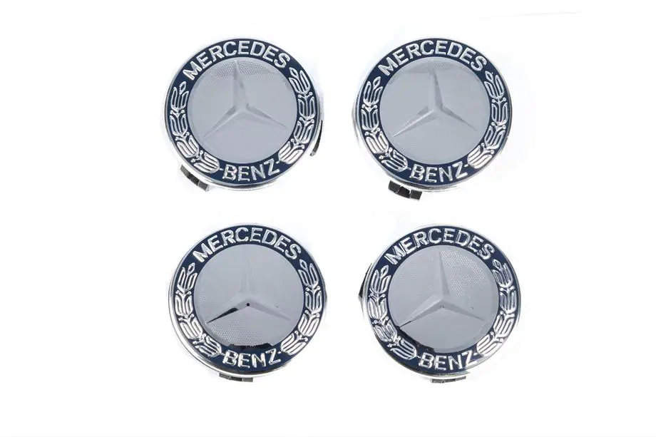 Mercedes-Benz Disku centrālie vāciņi 71/75 mm bez gredzena (4 gab., zili V1) Foto 2