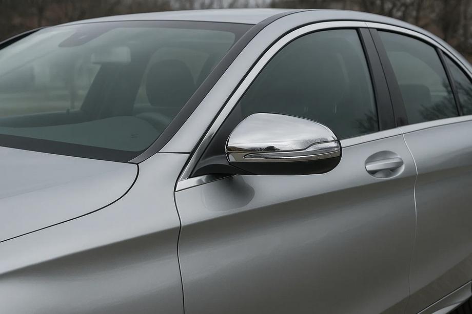 Mercedes C-class W205 2014–2021 Spoguļu uzlikas (2 gab., nerūsējošais tērauds) Foto 1