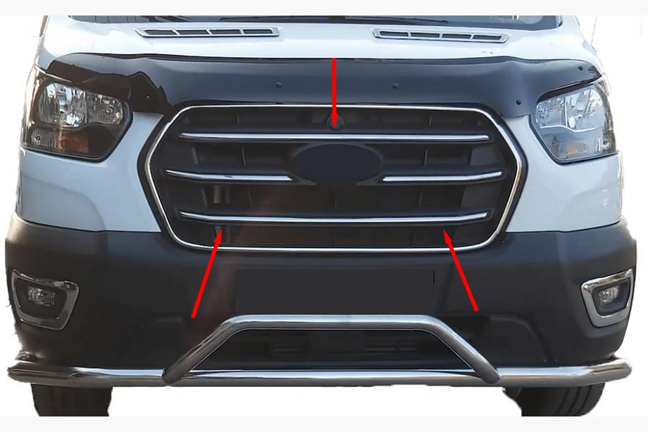 Ford Transit 2014– Radiatora restes uzlikas (4 gab., nerūsējošais tērauds) Image