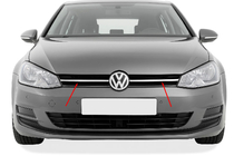 Volkswagen Golf 7/E-Golf 2012–2020 Augšējās restes uzlika, nerūsējošais tērauds foto 3