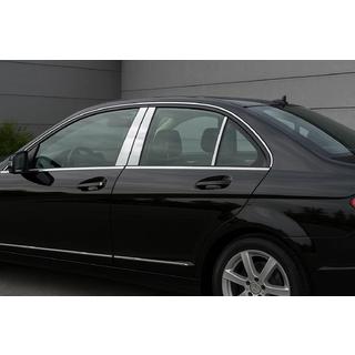 Durvju statņu uzlikas (6 gab., nerūsējošais tērauds) Mercedes C klase W204 2007–2015 foto 1