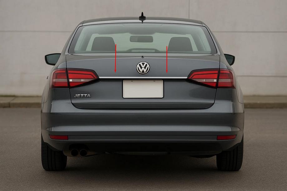 Volkswagen Jetta 2011–2018 Uzliknis virs numura zīmes (Carmos, nerūsējošais tērauds) Foto 1