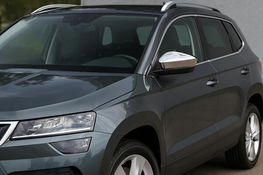Skoda Karoq 2018– Sānu spoguļu uzlikas (2 gab., nerūsējošais tērauds) Carmos Image