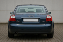 Audi A4 B6 2000–2004 Uzliktnis virs numura zīmes (Carmos, nerūsējošais tērauds) V-2 foto 1