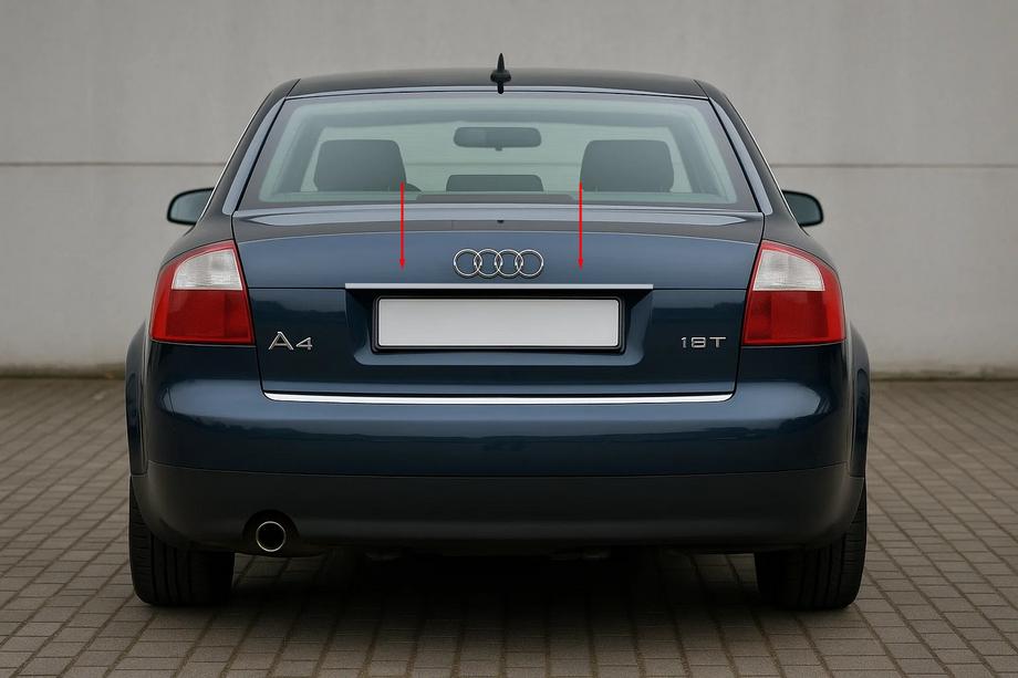 Audi A4 B6 2000–2004 Uzliktnis virs numura zīmes (Carmos, nerūsējošais tērauds) V-2 Image