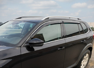Skoda Kamiq 2019– Logu vēja deflektori ar hromētu līsti (2019-2023, 4 gab., Niken) foto 1