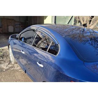 Logu vēja deflektori ar hromētu līsti (4 gab., Niken) Renault Fluence 2009–2016 foto 4
