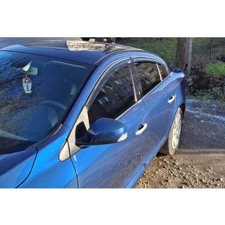 Logu vēja deflektori ar hromētu līsti (4 gab., Niken) Renault Fluence 2009–2016 foto 1