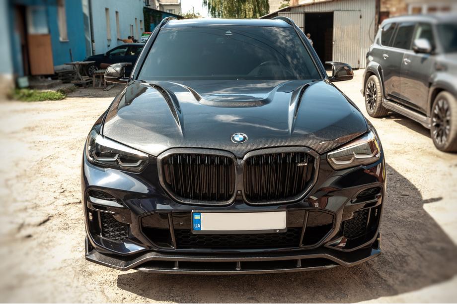 BMW X5 G05 2019–2026 Oglekļa šķiedras motora pārsegs V1 (G05/F95) Foto 7