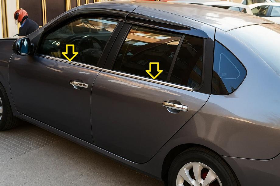 Renault Symbol 2008–2013 Ārējās logu apmales (4 gab., nerūsējošais tērauds) Image
