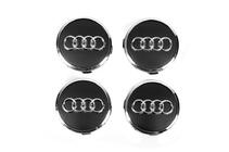 Audi Diska centra vāciņi 57/61 mm ar gredzenu (4 gab., melni) foto 1