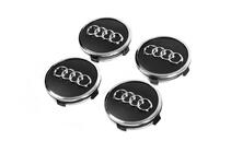 Audi Diska centra vāciņi 57/61 mm ar gredzenu (4 gab., melni) foto 2
