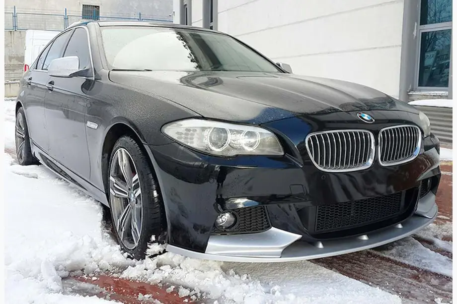 BMW 5. sērija F10/F11 2010–2016 Priekšējā bampera lūpa DPT Lip V-2 (M-Performance, melns spīdīgs) Foto 6