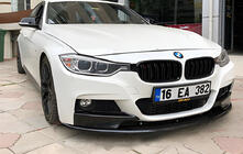 BMW 3. sērija F30/F31 2012–2019 DPT Lip priekšējā bampera lūpas spoilers (M-Performance, melns spīdīgs) foto 1