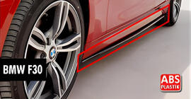 BMW 3. sērija F30/F31 2012–2019 DPT V-1 sliekšņu uzlikas (M-Sport sliekšņiem, melns spīdīgs) foto 1